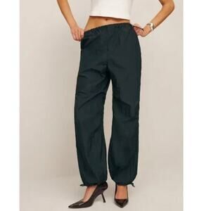 NWT Reformation Camden Pant in Black - Parachute Tracksuit S